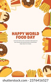 Fast Food Illustration Frame Background