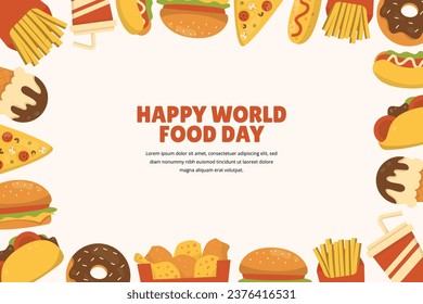 Fast Food Illustration Frame Background