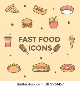 FAST FOOD ILLUSTRATION ICON SET
