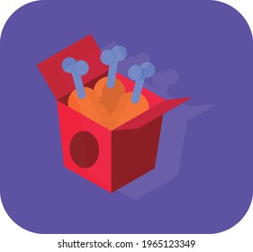 fast food, illustration or vector image in vivid colors with purple background.