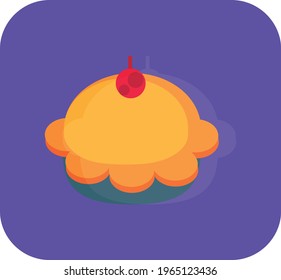 fast food, illustration or vector image in vivid colors with purple background.