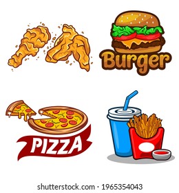 Logo für Fast-Food-Illustration
