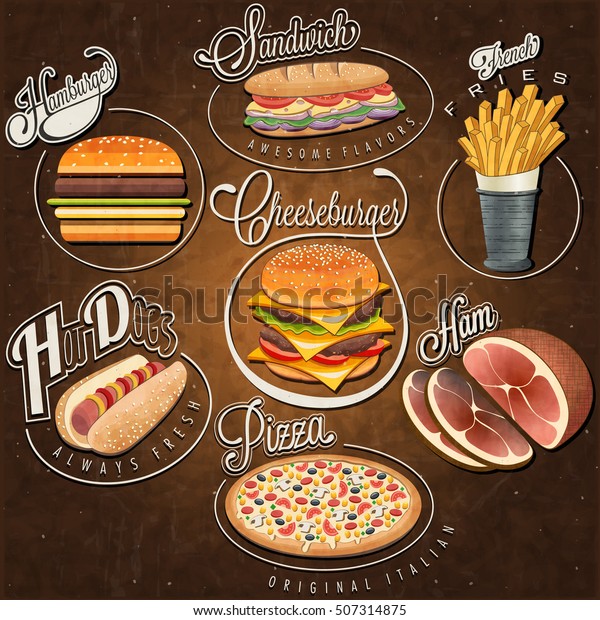 Fast Food Illustrations Stock Vector (Royalty Free) 507314875