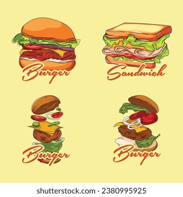 Fast food ilustrattion logo inspiration