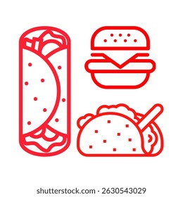 fast food image icon vector illustration design set