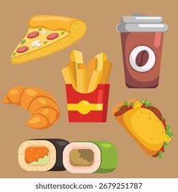 Fast Food isolated vector pack