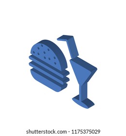 Fast food isometric left top view 3D icon