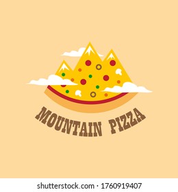 Restaurante italiano de comida rápida Mountain Adventure Pizza Logo