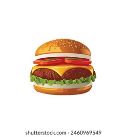 Fast food items, beef burger