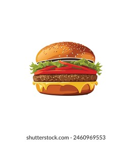 Fast food items, beef burger