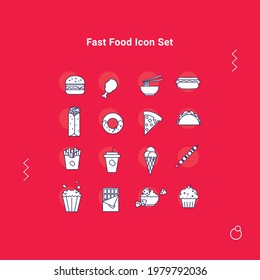 Fast Food and Junk Food Minimal Icon Set