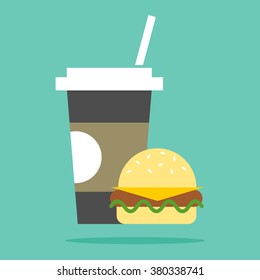 Fast food, junk food. Modern flat style. Vector icon