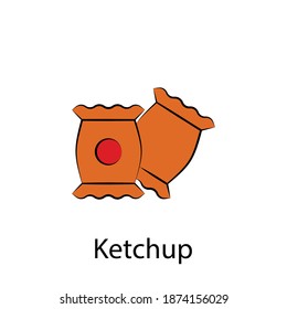 fast food ketchup outline icon. Element of food illustration icon. Signs and symbols can be used for web, logo, mobile app, UI, UX