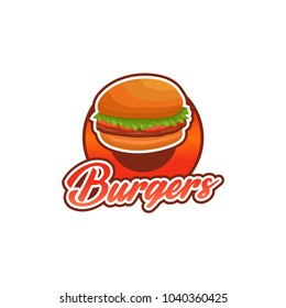Fast food label and badges. Hamburger for fast food restaurant Logo Design in White Isolated Background. Vector EPS 10