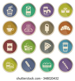 Fast food label icons for webb