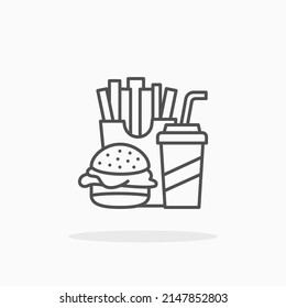 fast food line icon. Editable stroke and pixel perfect. Can be used for digital product, presentation, print design and more.