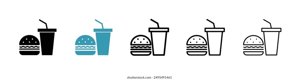 Fast food line icon vector set.