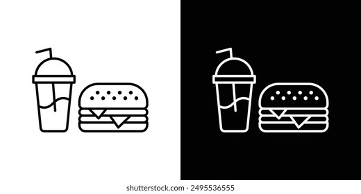 Fast food line icon vector illustration set.