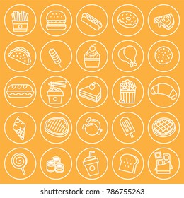 fast food line icon vector with orange color