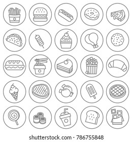 fast food line icon vector with gray color