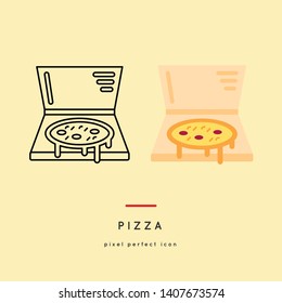 Fast food Line Icons in two style variations 