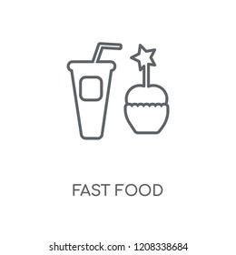 Fast food linear icon. Fast food concept stroke symbol design. Thin graphic elements vector illustration, outline pattern on a white background, eps 10.