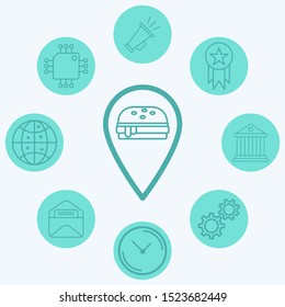Fast food location vector icon sign symbol