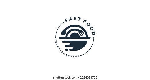 Logotipo de comida rápida con estilo de elemento creativo Vector Premium 