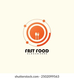 Fast food logo with creative element style premium
