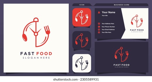 Fast food logo design with creative unique style premium vector