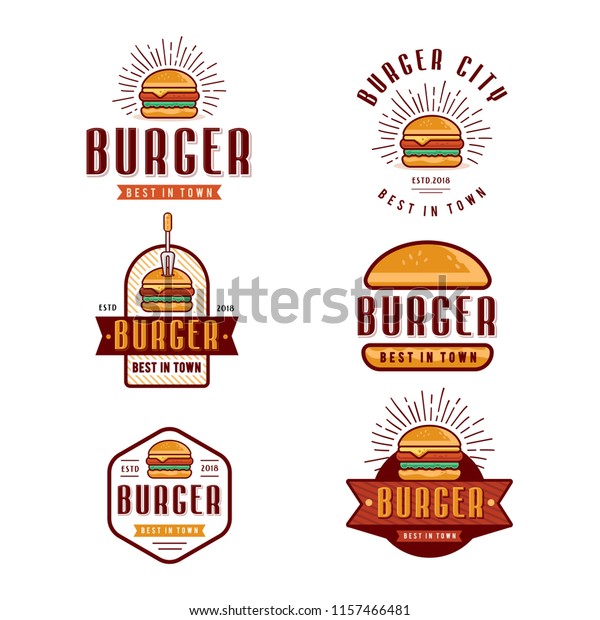 Fast Food Logo Design Retro Cartoon Stock Vector (Royalty Free) 1157466481