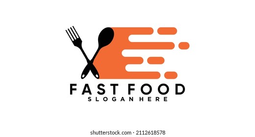Fast food logo design with style and creative concept