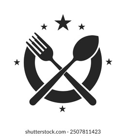 Fast Food Logo Design Template | Abstract Rocket and  Spoon Vector Illustration