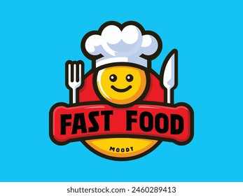 Fast food logo. emoji logo. kitchen logo