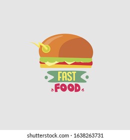 Fast food logo flat design for your business