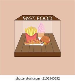 Fast food logo icon design template. fast food poster background.