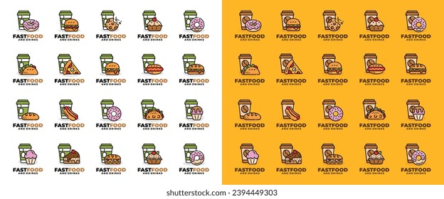 Fast food logo set design vector illustration