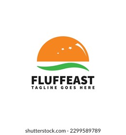 Fast food logo template with burger icon