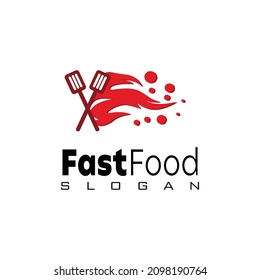 Fast Food Logo Template With Flame Symbol