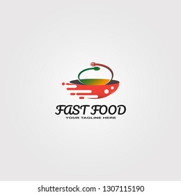 Fast Food logo template, vector logo for restaurant  business identity, culinary symbol or icon , organic,  illustration -vector