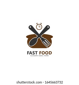Fast Food Logo. Vector Logo Isolated on White Background. Suitable for Restaurant Logo or Business. Vector Illustration