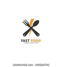 Fast Food Logo. Vector Logo Isolated on White Background. Suitable for Restaurant Logo or Business. Vector Illustration