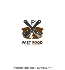 Fast Food Logo. Vector Logo Isolated on White Background. Suitable for Restaurant Logo or Business. Vector Illustration