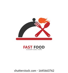 Logotipo de comida rápida. Logotipo vectorial aislado en fondo blanco. Apropiado para el logotipo de restaurante o para el negocio.  Ilustración vectorial