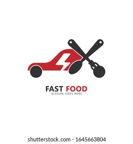 Fast Food Logo. Vector Logo Isolated on White Background. Suitable for Restaurant Logo or Business. Vector Illustration