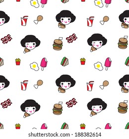 Fast food lover pattern illustration