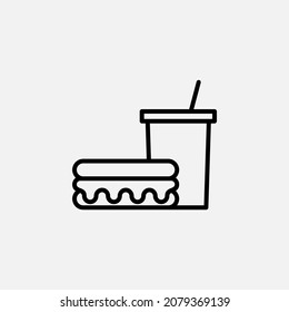 Fast food, meal line icon, vector, illustration, logo template. Suitable for many purposes.