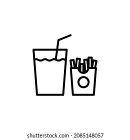 Fast food, meal Line Icon, Vector, Illustration, Logo Template. Suitable For Many Purposes.