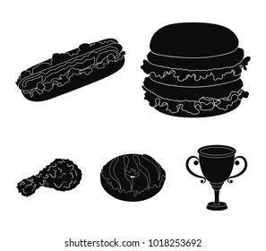 Fast ,food, meal, and other web icon in black style.Hamburger, bun, flour, icons in set collection.