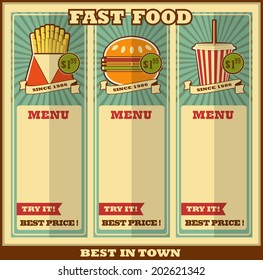 Fast food menu.